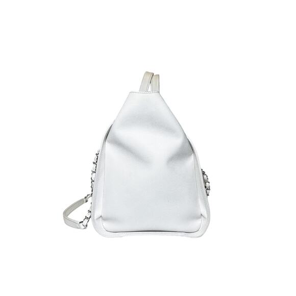 CHANEL Deauville Ivory Caviar Leather Studded GM Large Chain Shopping Tote SHW - Picture 2 of 11